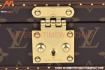 Louis Vuitton Monogram Canvas Watch Case Brown Leather Coffer 8 Position Trunk M47641
