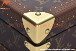 Louis Vuitton Monogram Canvas Watch Case Brown Leather Coffer 8 Position Trunk M47641