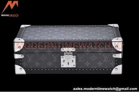 Louis Vuitton Monogram Eclipse Watch Case Leather Coffer 8 Position Trunk M20016