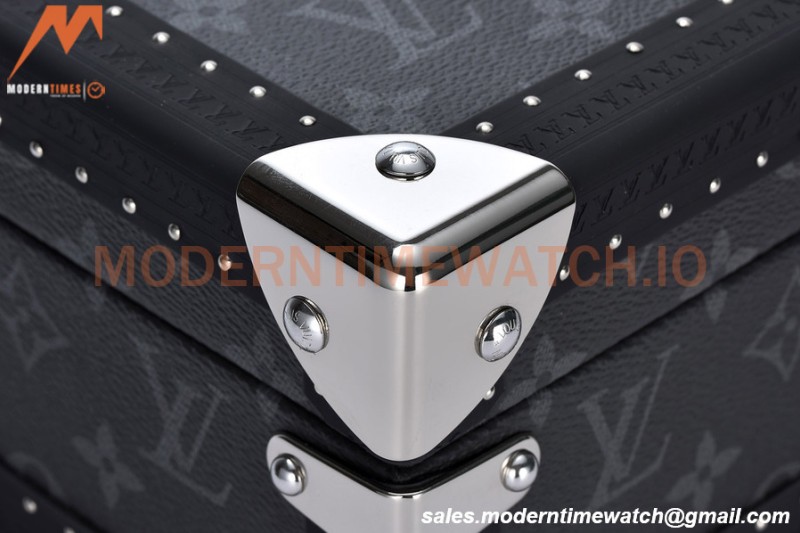 Louis Vuitton Monogram Eclipse Watch Case Leather Coffer 8 Position Trunk M20016