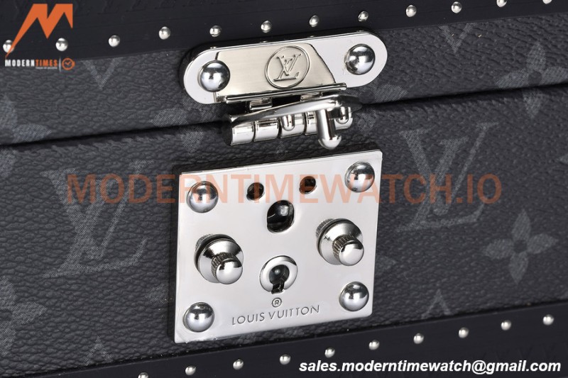 Louis Vuitton Monogram Eclipse Watch Case Leather Coffer 8 Position Trunk M20016