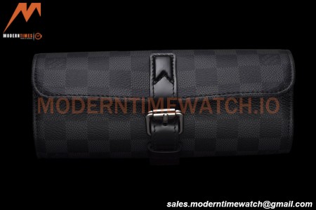 Louis Vuitton Damier Graphite Watch Case 3 Position Travel Bag N41137
