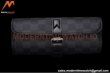 Louis Vuitton Damier Graphite Watch Case 3 Position Travel Bag N41137
