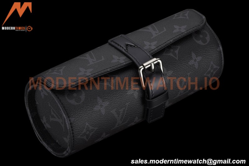 Louis Vuitton Monogram Eclipse Watch Case 3 Position Travel Bag M43385