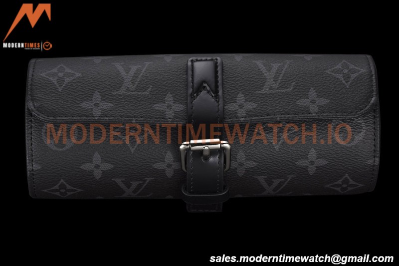 Louis Vuitton Monogram Eclipse Watch Case 3 Position Travel Bag M43385