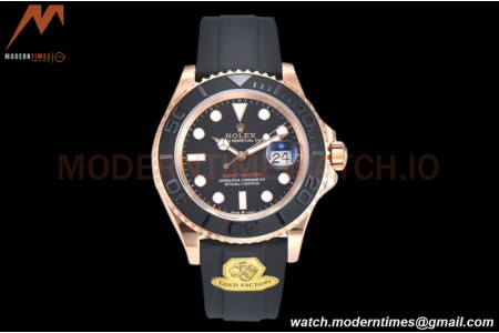 Rolex - YachtMaster 126655 40mm RG/RU Blk Gold VR3235