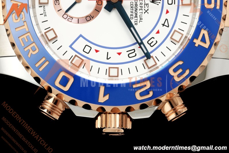 Rolex - YachtMaster 116681 44mm Blue CER/SS/RG White Dial KF V2 A7750