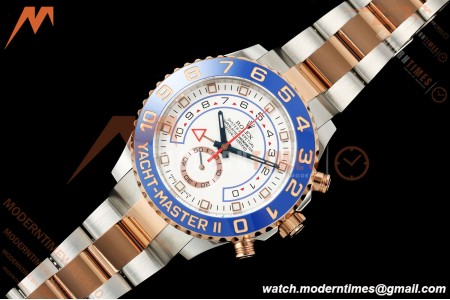 Rolex - YachtMaster 116681 44mm Blue CER/SS/RG White Dial KF V2 A7750
