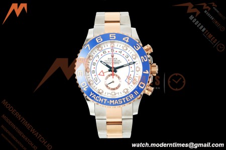 Rolex - YachtMaster 116681 44mm Blue CER/SS/RG White Dial KF V2 A7750