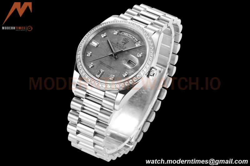 Rolex - DayDate 36mm 118389 Flt Pres SS/SS Dia Meteorite Dial RAF A2836