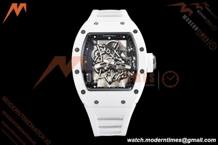 Richard Mille - RM055 Bubba Watson White CER/RU Blk/Blk Rehaut Skeleton SZF RMUL2