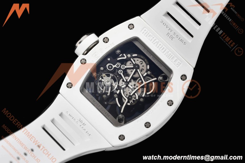 Richard Mille - RM055 Bubba Watson White CER/RU Blk/Blk Rehaut Skeleton SZF RMUL2