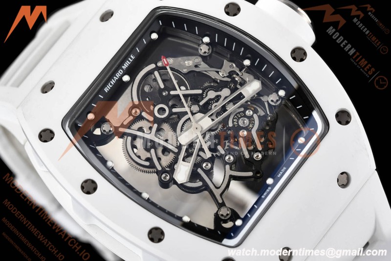 Richard Mille - RM055 Bubba Watson White CER/RU Blk/Blk Rehaut Skeleton SZF RMUL2