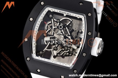 Richard Mille - RM055 Bubba Watson Black CER/RU Wht/Blk Rehaut Skeleton SZF RMUL2