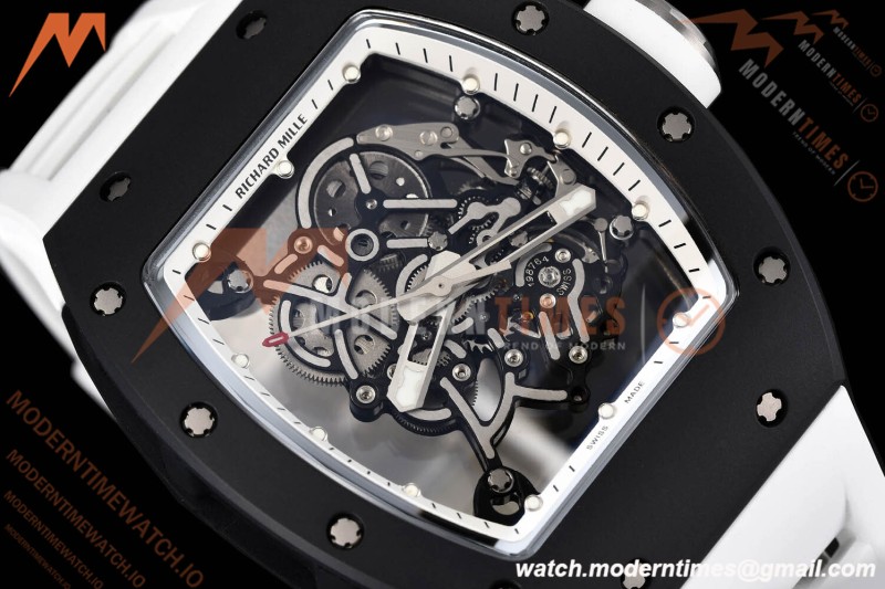 Richard Mille - RM055 Bubba Watson Black CER/RU Wht/Blk Rehaut Skeleton SZF RMUL2