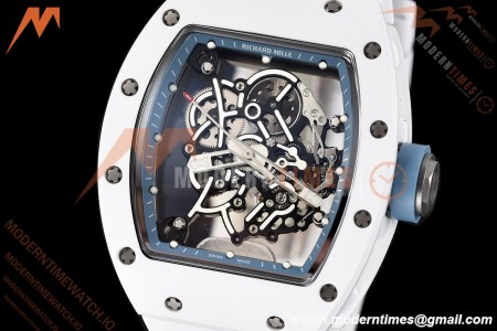 Richard Mille - RM055 Bubba Watson White CER/RU Blu/Blk Rehaut Skeleton SZF RMUL2