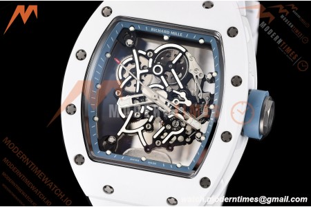 Richard Mille - RM055 Bubba Watson White CER/RU Blu/Blk Rehaut Skeleton SZF RMUL2