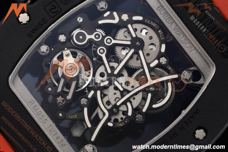 Richard Mille - RM055 Bubba Watson Black CER/Red/RU Red/Blk Rehaut Skeleton SZF RMUL2