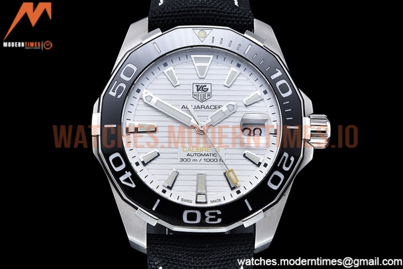 Tag Heuer - Aquaracer Caliber 5 41mm SS/NY White V6F A2824