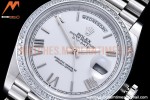 Rolex - DayDate 40mm Flt Dia SS/SS White/Rm GSF A2836 Mod