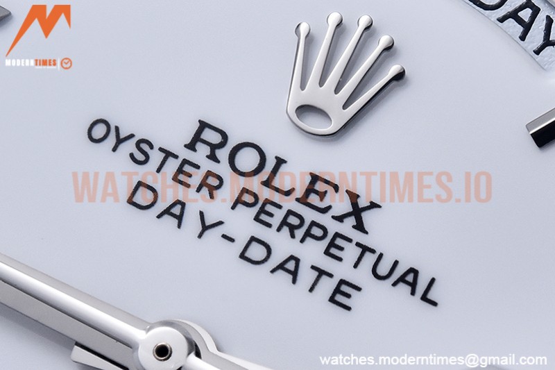 Rolex - DayDate 40mm Flt Dia SS/SS White/Rm GSF A2836 Mod