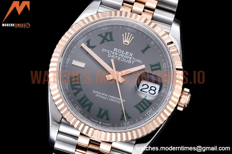 Rolex - DJ 36mm Jub Flt 904L RG/SS Grey/Rm VSF VS3235