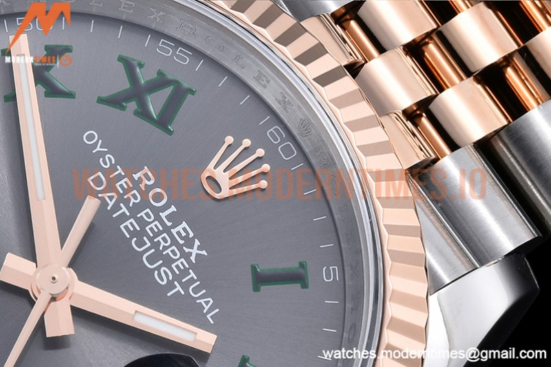 Rolex - DJ 36mm Jub Flt 904L RG/SS Grey/Rm VSF VS3235