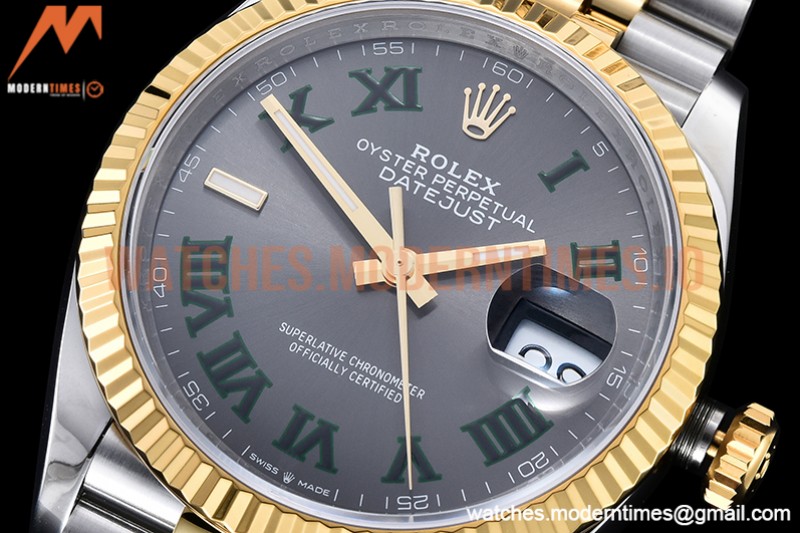 Rolex - DJ 36mm Jub Flt 904L YG/SS Grey/Rm VSF VS3235