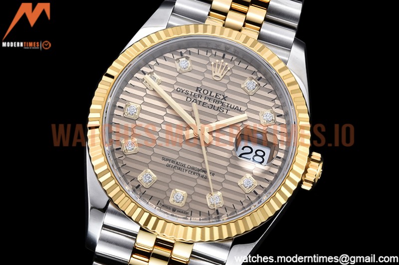 Rolex - DJ 36mm Jub Flt 904L YG/SS P-Gold/Dia VSF VS3235
