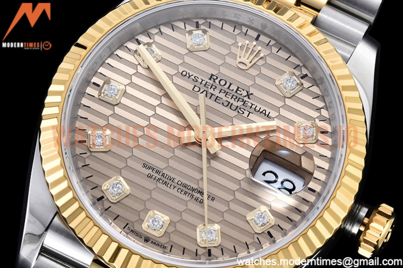 Rolex - DJ 36mm Jub Flt 904L YG/SS P-Gold/Dia VSF VS3235