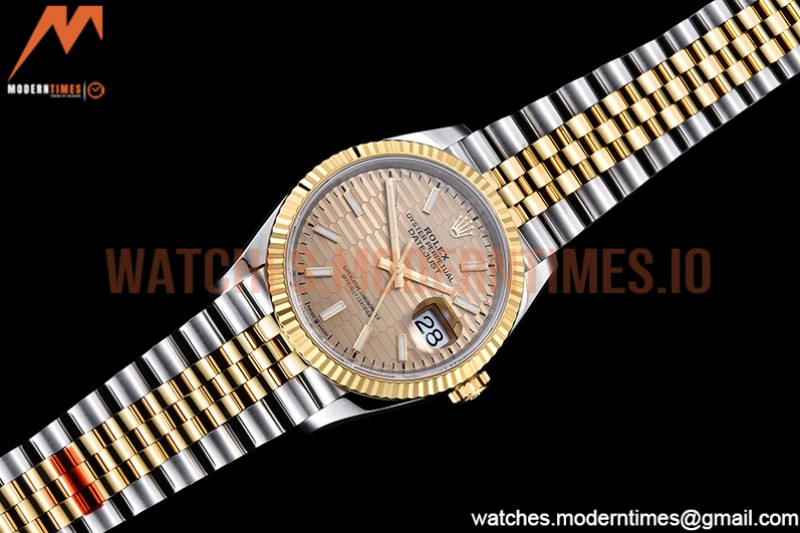 Rolex - DJ 36mm Jub Flt 904L YG/SS P-Gold/Stk VSF VS3235