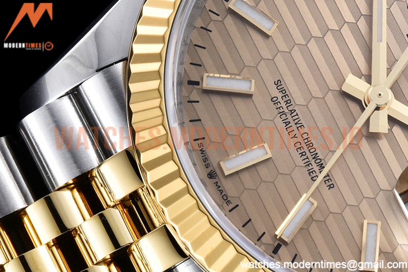 Rolex - DJ 36mm Jub Flt 904L YG/SS P-Gold/Stk VSF VS3235