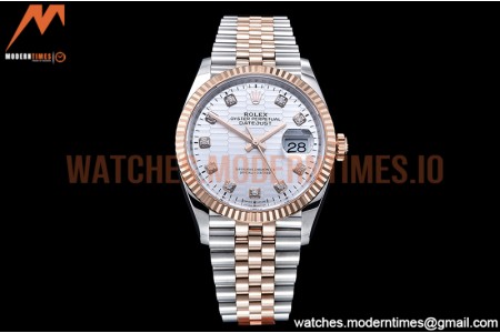 Rolex - DJ 36mm Jub Flt 904L RG/SS P-Silv/Dia VSF VS3235