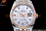Rolex - DJ 36mm Jub Flt 904L RG/SS P-Silv/Dia VSF VS3235