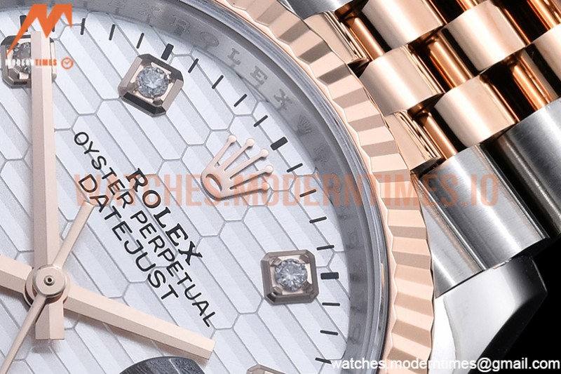 Rolex - DJ 36mm Jub Flt 904L RG/SS P-Silv/Dia VSF VS3235