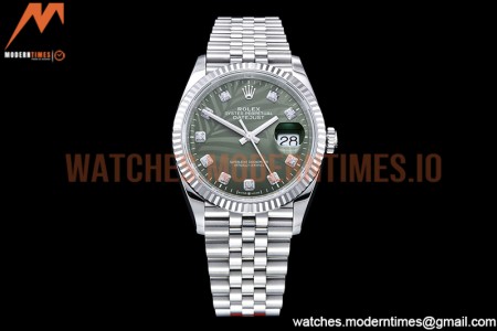 Rolex - DJ 36mm Jub Flt 904L SS/SS P-Green/Dia VSF VS3235