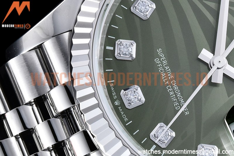 Rolex - DJ 36mm Jub Flt 904L SS/SS P-Green/Dia VSF VS3235