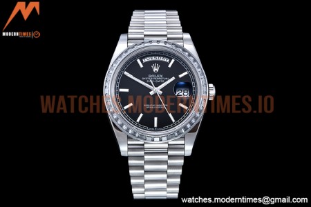 Rolex - DayDate 40mm Dia SS/SS Blk/Stk GSF A2836 Mod