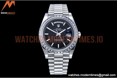 Rolex - DayDate 40mm Dia SS/SS Blk/Stk GSF A2836 Mod