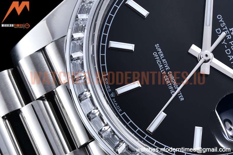 Rolex - DayDate 40mm Dia SS/SS Blk/Stk GSF A2836 Mod