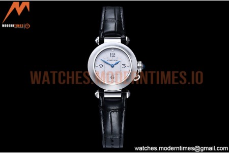 Cartier - Pasha Ladies Blk SS/LE White/Num AF Qtz