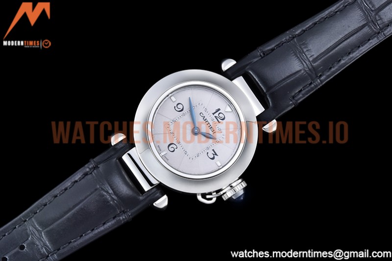 Cartier - Pasha Ladies Blk SS/LE White/Num AF Qtz