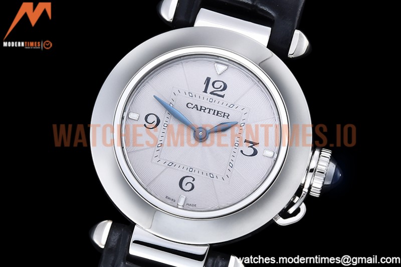Cartier - Pasha Ladies Blk SS/LE White/Num AF Qtz