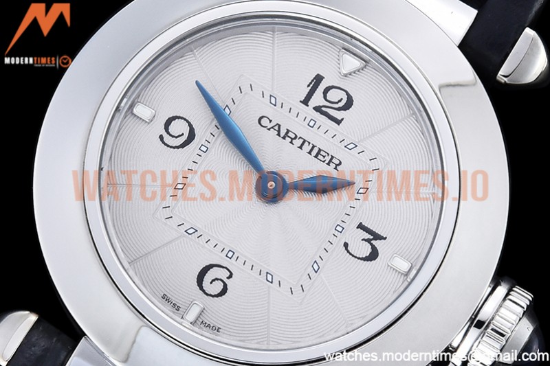 Cartier - Pasha Ladies Blk SS/LE White/Num AF Qtz