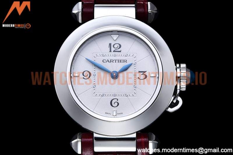 Cartier - Pasha Ladies Red SS/LE White/Num AF Qtz