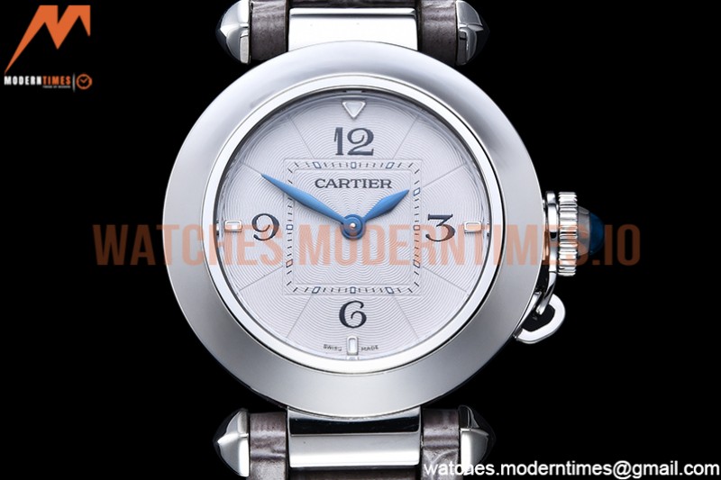 Cartier - Pasha Ladies Grey SS/LE White/Num AF Qtz