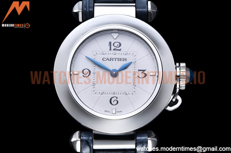 Cartier - Pasha Ladies Blue SS/LE White/Num AF Qtz