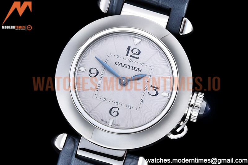 Cartier - Pasha Ladies Blue SS/LE White/Num AF Qtz