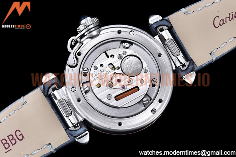 Cartier - Pasha Ladies Blue RG/SS/LE White/Num AF Qtz