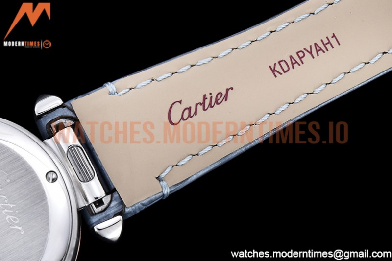Cartier - Pasha Ladies Blue RG/SS/LE White/Num AF Qtz